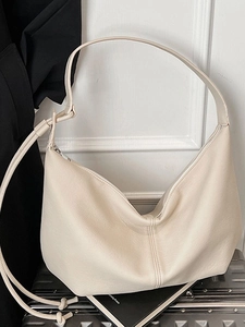 Large Capacity PU Leather Hobo Crossbody Bag For Women Minimalist Dumpling Shoulder Bag Casual Versatile Commuter Bag