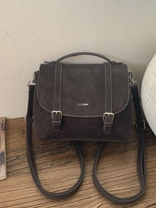 Zaino in Pelle PU Vintage da Donna Minimalista Raffinato Stile Retro Piccola Borsa a Tracolla da Pendolare Borsa a Mano Messenger