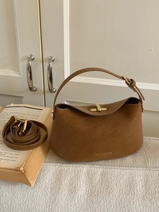 Women PU Leather Bucket Bag Minimalist Retro Crossbody Bag High Quality Handbag Gold Lock Commuter Shoulder Bag For Daily Styling