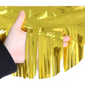 Metallic gold foil fringe banner decoration for festive birthday party wall backdrop