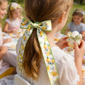 Paashaarstrik met citroenprint voor zomerse buitenfeestjes en feestdecoraties
