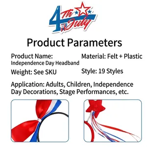 4th of July headband with red, white, and blue felt stars for festive party costumes