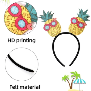 Hawaiian party pineapple headband with heart glasses and high definition felt printing