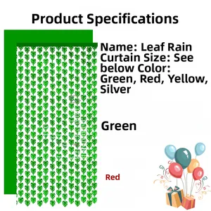 Detailed PET monstera leaf foil curtain specifications for forest theme party decorations