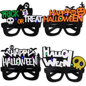 LED Halloween Glowing Glasses Pumpkin Skull Bat Ghost Pattern Light Up Eyewear For Halloween Party Masquerade Prop