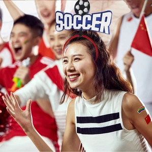 Serre-tête de football pour supporters avec texte soccer et ballons montés sur ressorts