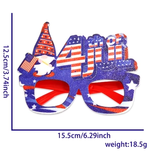 4th of July festive party glasses with patriotic gnome and stars in red white and blue