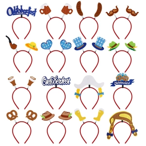 Lot de 16 serre-têtes Oktoberfest avec bretzels et bocks de bière pour accessoires de fête