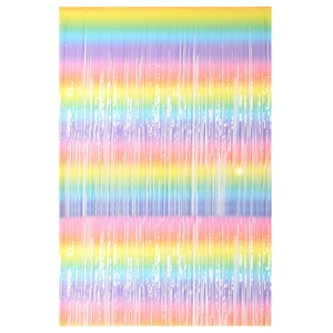 2 Meter Regenbogen-Fransenvorhang für festliche Geburtstagsparty-Fotohintergründe