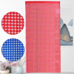 Red and blue laser cut foil square curtain for festive party wall decoration