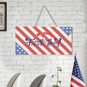 Independence Day Wood Hanging Sign USA Flag Patriotic Home Decor 4th Of July Rocket Heart Star Stars And Stripes Sign