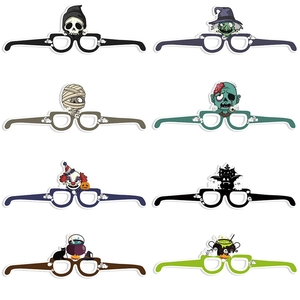 Halloween Paper Glasses Frame Horror Party Costume Accessories For Adults Kids Ghost Festival Pumpkin Witch Decoration