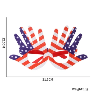 Occhiali da festa a forma di mani con bandiera USA e stelle, larghezza 21,5 cm per party