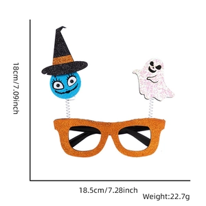Halloween glitter eyewear with spring monster and ghost details, 18.5x18cm dimensions