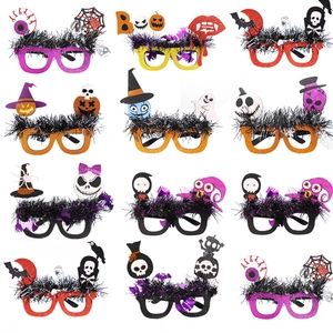Halloween Decorative Glasses Frame Glitter Pumpkin Skull Ghost Witch Bat Party Eyewear Costume Photography Props For Adults Kids