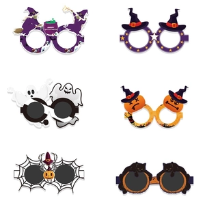 Set of 6 Halloween party paper glasses featuring pumpkin, ghost, and witch designs