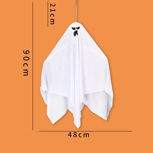 White hanging ghost Halloween decoration with dimensions 90cm height and 48cm width