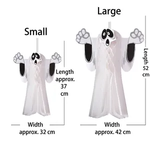 3D honeycomb ghost hanging ornaments in two sizes for Halloween party decoration