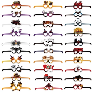 Halloween Paper Decorative Glasses Pumpkin Ghost Bat Castle Horror Eyeglasses Frames Party Costume Photo Props Accessories