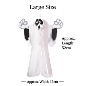 Large Halloween ghost hanging decor with 52x42cm paper honeycomb structure detail