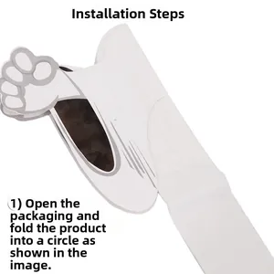Detail view of the white paper fan assembly steps for Halloween ghost decorations