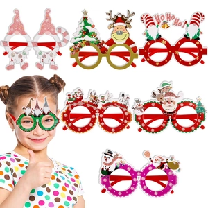 Set of 6 Christmas party glasses featuring Santa, reindeer, and tree designs for kids