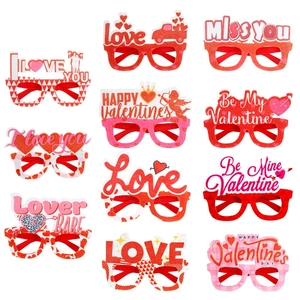 10-piece Valentine's Day party eyewear set with heart designs for photo props