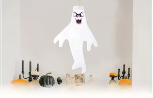 Halloween ghost windsock flag decoration with angry face for outdoor garden hanging display