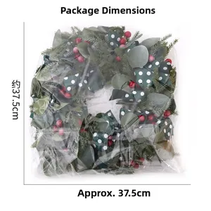 Weihnachtskranz mit Beeren und Blättern in Verpackungsgröße 37cm x 37,5cm