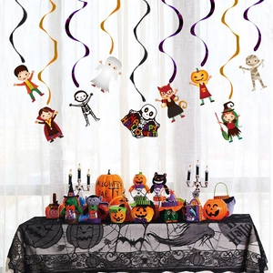 Halloween spiral hanging ornaments with cute cartoon characters for party ceiling decor