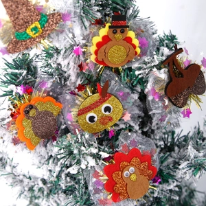 Thanksgiving Haarclips Vilt Kalkoen Pompoen Zonnebloem Herfst Oogstfeest Decoratie Foto Props Haaraccessoires
