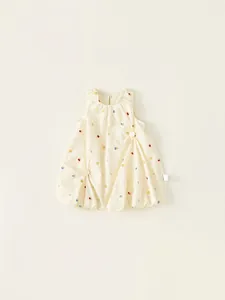 Girls Sleeveless Floral Embroidery Bubble Hem Dress Cotton Summer Kids Birthday Party Princess Sundress Sweet Baby Clothes
