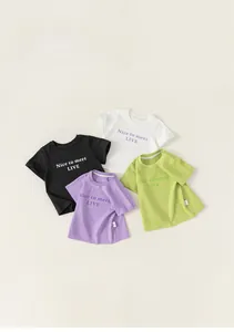 T-shirts en coton pour enfants aux couleurs variées avec imprimé Nice to meet LIVE