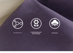 Close-up of soft purple cotton fabric detail showing breathable knit texture and quality