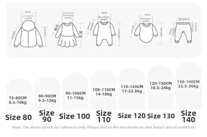 Detailed size chart for girls' summer trousers showing height and weight measurements