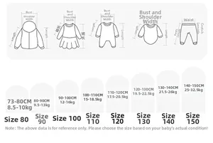 Detailed size chart for boys sports jacket with height and weight measurements in centimeters