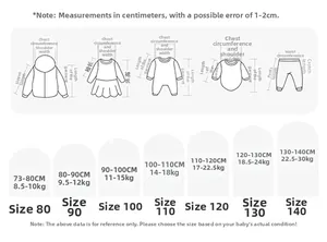 Size chart for girls tops showing height and weight recommendations for children