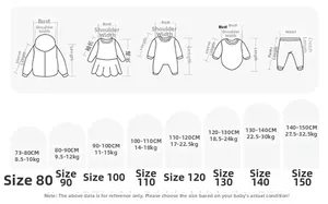 Größentabelle für Mädchen Baumwoll-T-Shirt mit Maßen für Größe und Gewichtsbereiche