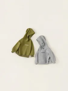 Jungen Casual Kapuzenpullover Baumwollmischung Buchstaben Stickerei Langarm Hoodie Für Kinder Frühling Herbst Mode Oberteil