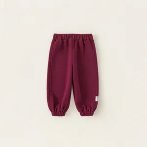 Pantalon de jogging bordeaux pour filles avec taille élastique et chevilles resserrées