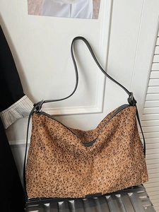 Grand sac cabas tendance à paillettes léopard avec bandoulière pour femme élégante