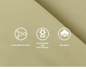 Detail of soft olive fabric texture with skin-friendly and formaldehyde-free features