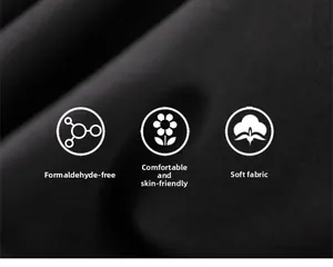 Close-up of soft black cotton fabric showing texture with skin-friendly and safe features