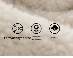Macro shot of soft white faux shearling fabric showing skin-friendly and plush texture