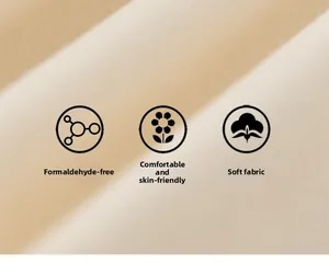Détail du tissu doux sans formaldéhyde, texture agréable sur la peau pour les enfants