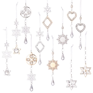 Clear acrylic Austrian snowflake and icicle pendants for Christmas tree decoration