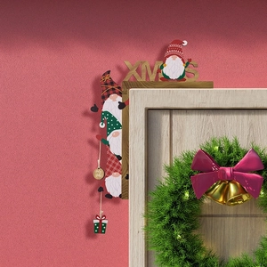 Christmas Gnomes Door Frame Decoration XMAS Letter Plastic Corner Sign Home Festive Party Decor L-Shaped Ornament