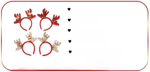 Détail du serre-tête bois de renne pailleté dimensions 24x23cm pour Noël