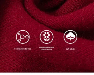 Macro del tessuto a maglia rosso senza formaldeide con consistenza morbida e delicata
