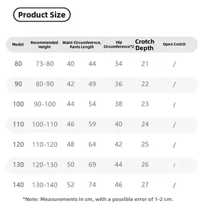 Tableau des tailles détaillé pour jeans filles avec mesures de taille et de hanches